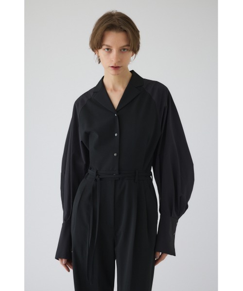 RIM.ARK（リムアーク）の「Raglan sleeve jumpsuit ラグラン スリーブ ジャンプスーツ（つなぎ/オールインワン・レディース・ブラック/ライトブラウン・36/38）」の5枚目の写真