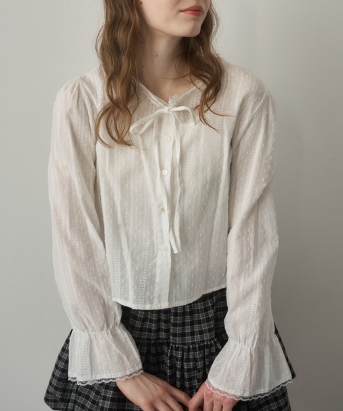 Birthday room(バースデイルーム)の「袖フリルレースブラウス/Sleeve frill lace blouse(シャツ/ブラウス・レディース・ホワイト/ブラック・FREE)」の1枚目の写真