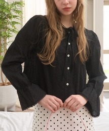 袖フリルレースブラウス/Sleeve frill lace blouse