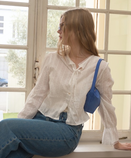 Birthday room(バースデイルーム)の「袖フリルレースブラウス/Sleeve frill lace blouse(シャツ/ブラウス・レディース・ホワイト/ブラック・FREE)」の21枚目の写真