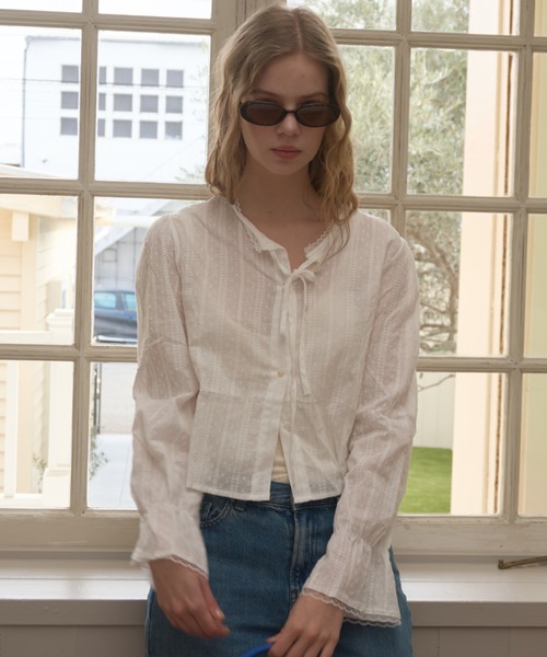 Birthday room(バースデイルーム)の「袖フリルレースブラウス/Sleeve frill lace blouse(シャツ/ブラウス・レディース・ホワイト/ブラック・FREE)」の22枚目の写真