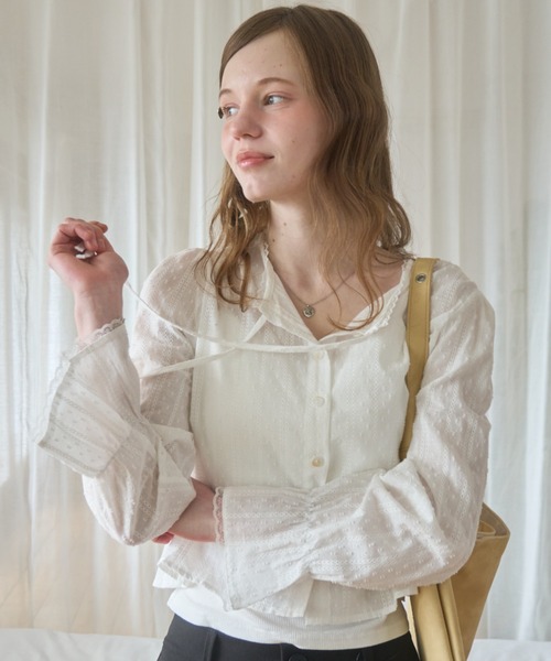 Birthday room(バースデイルーム)の「袖フリルレースブラウス/Sleeve frill lace blouse(シャツ/ブラウス・レディース・ホワイト/ブラック・FREE)」の10枚目の写真