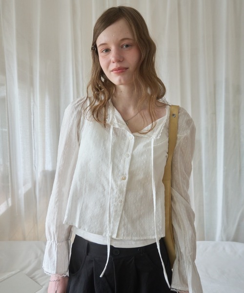 Birthday room(バースデイルーム)の「袖フリルレースブラウス/Sleeve frill lace blouse(シャツ/ブラウス・レディース・ホワイト/ブラック・FREE)」の3枚目の写真
