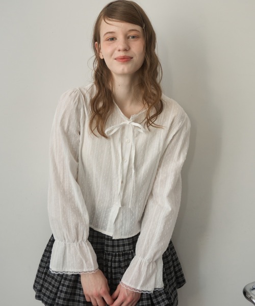 Birthday room(バースデイルーム)の「袖フリルレースブラウス/Sleeve frill lace blouse(シャツ/ブラウス・レディース・ホワイト/ブラック・FREE)」の16枚目の写真