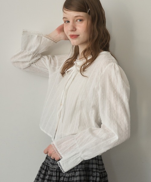 Birthday room(バースデイルーム)の「袖フリルレースブラウス/Sleeve frill lace blouse(シャツ/ブラウス・レディース・ホワイト/ブラック・FREE)」の17枚目の写真