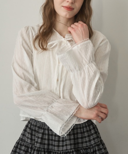 Birthday room(バースデイルーム)の「袖フリルレースブラウス/Sleeve frill lace blouse(シャツ/ブラウス・レディース・ホワイト/ブラック・FREE)」の5枚目の写真