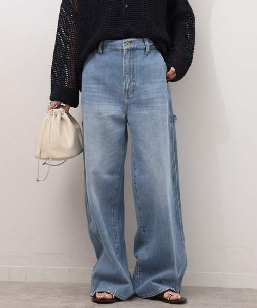 JOURNAL STANDARD relume（ジャーナルスタンダード　レリューム）の「ルーズストレートペインターデニム（デニムパンツ・レディース・ブルー系その他/アイボリー・36/38）」の2枚目の写真