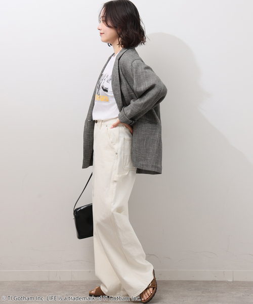 JOURNAL STANDARD relume（ジャーナルスタンダード　レリューム）の「ルーズストレートペインターデニム（デニムパンツ・レディース・ブルー系その他/アイボリー・36/38）」の4枚目の写真