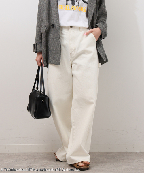 JOURNAL STANDARD relume（ジャーナルスタンダード　レリューム）の「ルーズストレートペインターデニム（デニムパンツ・レディース・ブルー系その他/アイボリー・36/38）」の8枚目の写真