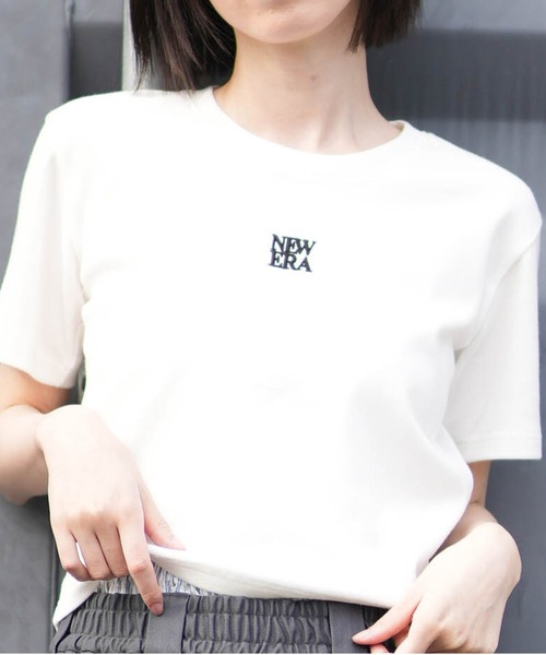 NEW ERA(ニューエラ)の「NEW ERA/ニューエラ レディース 半袖 クロップド丈 Tシャツ WS SS MINI TUARE LOGO(Tシャツ/カットソー・レディース・グレー/ブラック/ホワイト・S/M)」の1枚目の写真