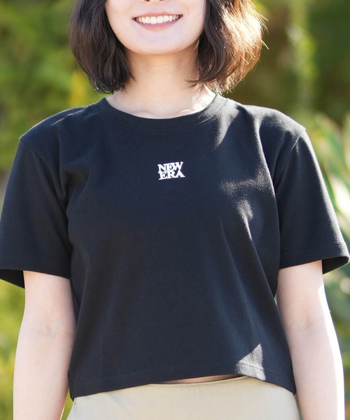 NEW ERA(ニューエラ)の「NEW ERA/ニューエラ レディース 半袖 クロップド丈 Tシャツ WS SS MINI TUARE LOGO(Tシャツ/カットソー・レディース・グレー/ブラック/ホワイト・S/M)」の2枚目の写真