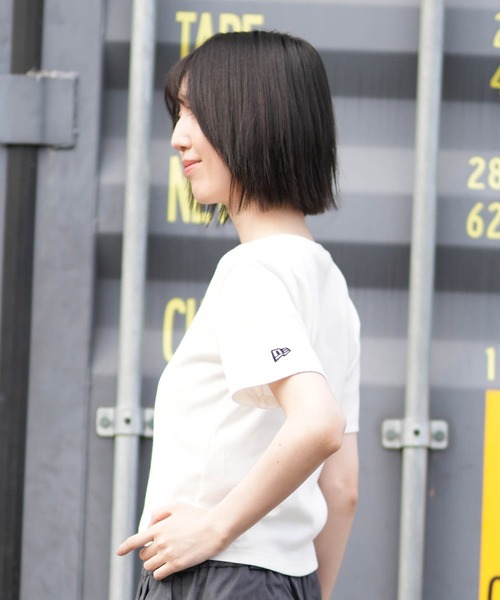 NEW ERA(ニューエラ)の「NEW ERA/ニューエラ レディース 半袖 クロップド丈 Tシャツ WS SS MINI TUARE LOGO(Tシャツ/カットソー・レディース・グレー/ブラック/ホワイト・S/M)」の6枚目の写真
