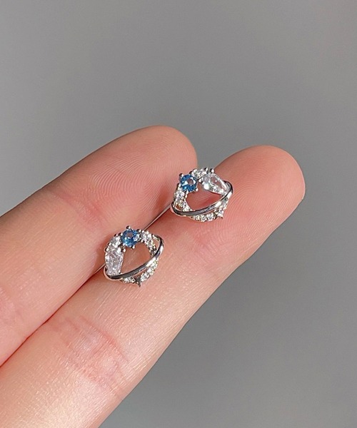 yu-ka(ユーカ)の「YU-KA:エレガントビジュー ミニピアス elegant bijou mini pierce(ピアス(両耳用)・レディース・シルバー・FREE)」の1枚目の写真
