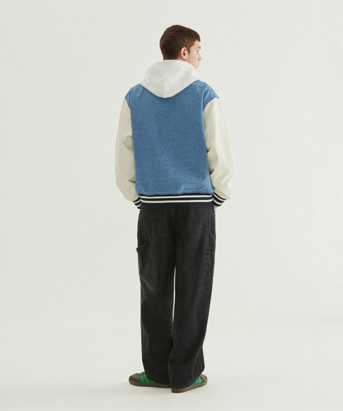 COVERNAT（カバーナット）の「[SOOBIN着用] RING-SPUN C LOGO DENIM VARSITY（スタジャン・メンズ・ブラック/ブルー・X-LARGE/LARGE/MEDIUM/SMALL）」の5枚目の写真
