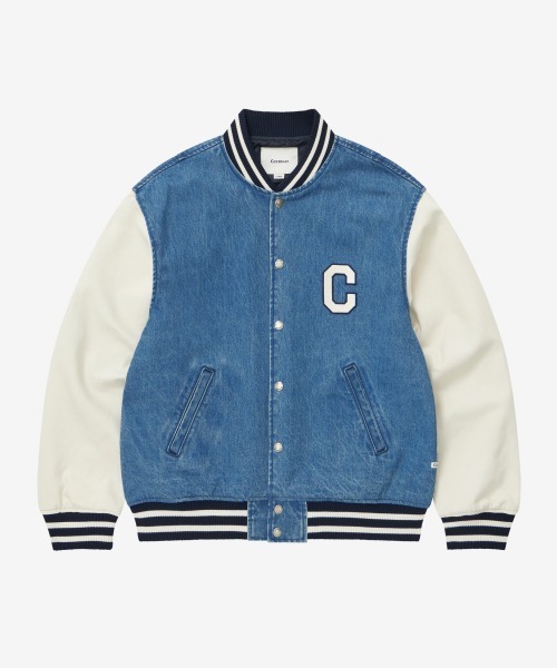 COVERNAT（カバーナット）の「[SOOBIN着用] RING-SPUN C LOGO DENIM VARSITY（スタジャン・メンズ・ブラック/ブルー・X-LARGE/LARGE/MEDIUM/SMALL）」の21枚目の写真