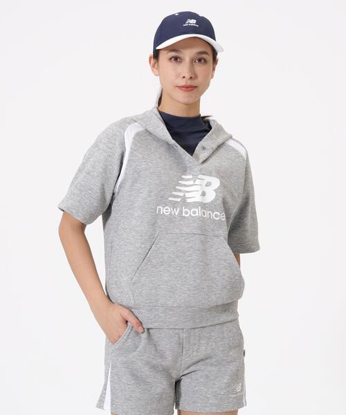 New Balance Golf（ニューバランスゴルフ）の「【new balance golf】ハーフスリーブ スウェット プルオーバー フーディー (WOMENS)（スウェット・レディース・グレー/ホワイト・LARGE/SMALL/MEDIUM）」の6枚目の写真