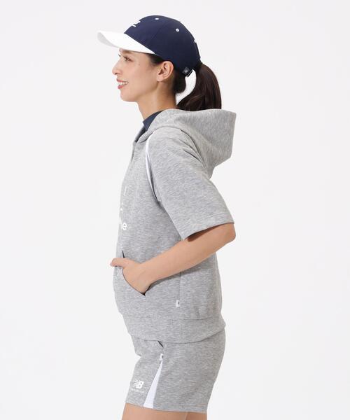 New Balance Golf（ニューバランスゴルフ）の「【new balance golf】ハーフスリーブ スウェット プルオーバー フーディー (WOMENS)（スウェット・レディース・グレー/ホワイト・LARGE/SMALL/MEDIUM）」の7枚目の写真