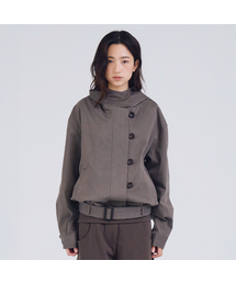 Soft Fade Belted Jacket, Dark Brown