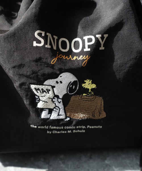 SNOOPY(スヌーピー)の「SNOOPY スヌーピー 巾着ショルダーバッグ トート(ショルダーバッグ・レディース・ブラック/グレー・FREE)」の5枚目の写真