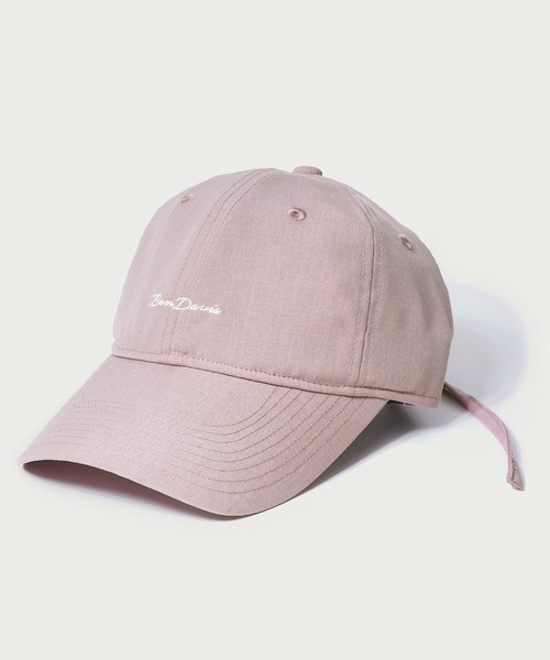 BEN DAVIS(ベンデイビス)の「LINEN LIKE LONG BRIM CAP/リネン風 バックリボン UVカット 接触冷感(キャップ・メンズ・ブラック/ベージュ/ピンク/ライトベージュ・FREE)」の4枚目の写真