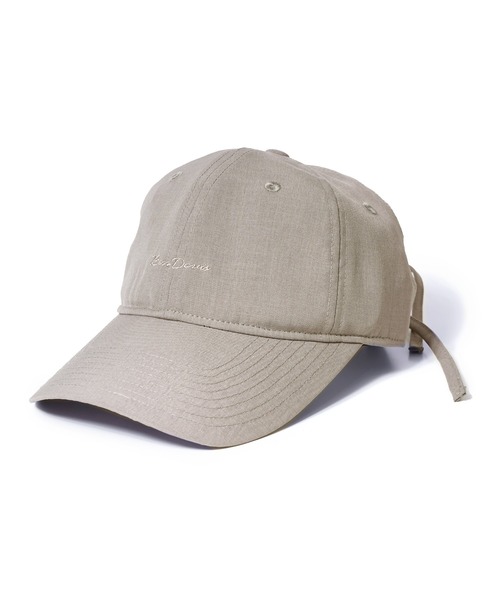 BEN DAVIS(ベンデイビス)の「LINEN LIKE LONG BRIM CAP/リネン風 バックリボン UVカット 接触冷感(キャップ・メンズ・ブラック/ベージュ/ピンク/ライトベージュ・FREE)」の12枚目の写真