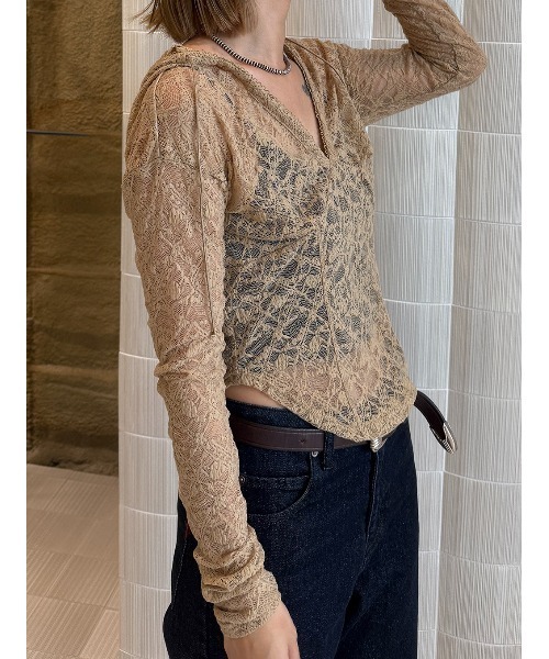 LACE HOODIE TOP（その他トップス）｜ELCHELE（エルチェレ）の