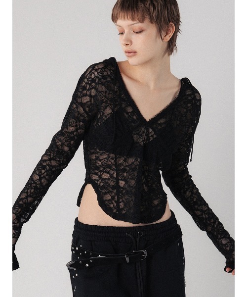 LACE HOODIE TOP（その他トップス）｜ELCHELE（エルチェレ）の