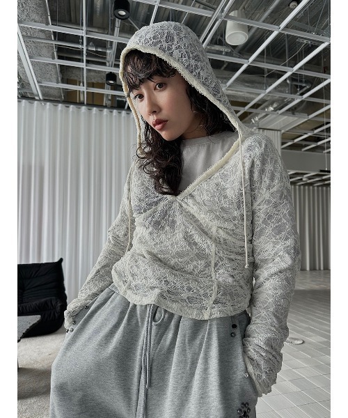 【ELCHELE】LACE HOODIE TOP LACE HOODIE TOP（その他トップス）｜ELCHELE（エルチェレ）の