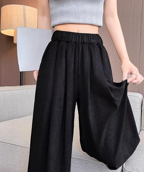Miniministore(ミニミニストア)の「ワイドパンツ ハイウエスト レディース(スラックス・レディース・ブラック/アイボリー/ブルーグレー/クリーム/ピンク・L/XL/M)」の18枚目の写真