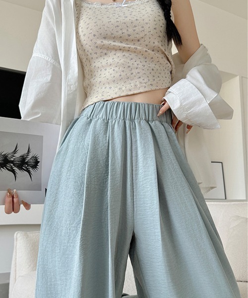 Miniministore(ミニミニストア)の「ワイドパンツ ハイウエスト レディース(スラックス・レディース・ブラック/アイボリー/ブルーグレー/クリーム/ピンク・L/XL/M)」の22枚目の写真