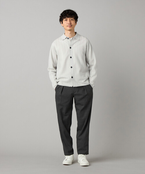 COMME CA MEN（コムサメン）の「スラブグレンチェック 1タックパンツ（スラックス・メンズ・チャコールグレー・L/M）」の2枚目の写真