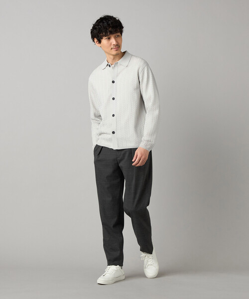 COMME CA MEN（コムサメン）の「スラブグレンチェック 1タックパンツ（スラックス・メンズ・チャコールグレー・L/M）」の3枚目の写真