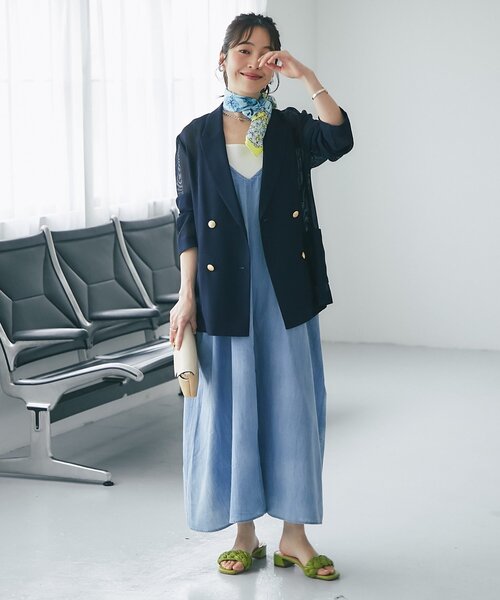 La boutique BonBon（ラブティックボンボン）の「シアーデニムキャミワンピース（ワンピース・レディース・ネイビー/サックスブルー・FREE/PM）」の17枚目の写真