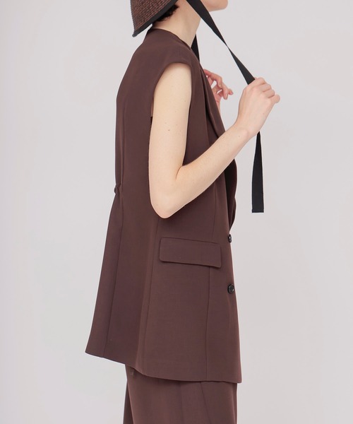 DRESSLAVE(ドレスレイブ)の「double breast gilet(ダブルブレストジレ)(その他アウター・レディース・ブラウン/チャコールグレー・38)」の20枚目の写真