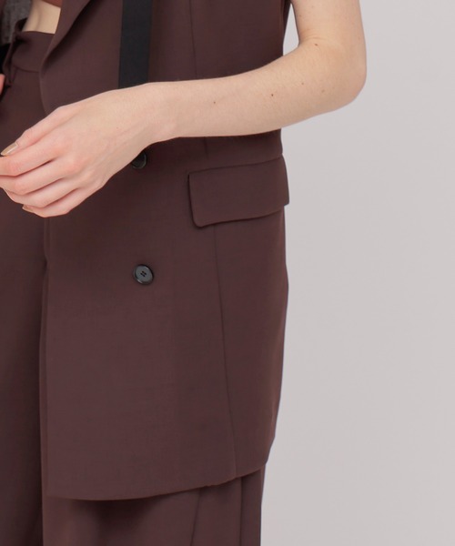 DRESSLAVE(ドレスレイブ)の「double breast gilet(ダブルブレストジレ)(その他アウター・レディース・ブラウン/チャコールグレー・38)」の15枚目の写真