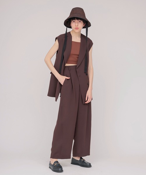 DRESSLAVE(ドレスレイブ)の「double breast gilet(ダブルブレストジレ)(その他アウター・レディース・ブラウン/チャコールグレー・38)」の14枚目の写真