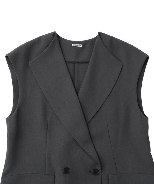DRESSLAVE(ドレスレイブ)の「double breast gilet(ダブルブレストジレ)(その他アウター・レディース・ブラウン/チャコールグレー・38)」の11枚目の写真