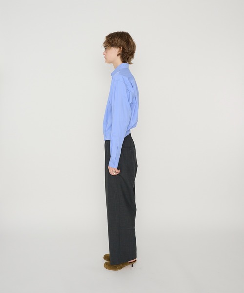 JANE SMITH / JOHN SMITH（ジェーンスミスジョンスミス）の「WASHED COTTON BROAD HEM GATHER SHIRT（シャツ/ブラウス・レディース・ブルー・S/M）」の4枚目の写真
