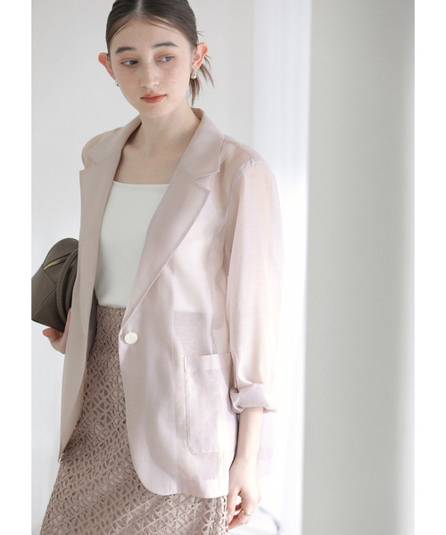 La TOTALITE(ラトータリテ)の「【洗える】ウォッシャブルシングルシアージャケット(テーラードジャケット・レディース・ブラック/ベージュ/ベージュ系その他・36/38)」の3枚目の写真