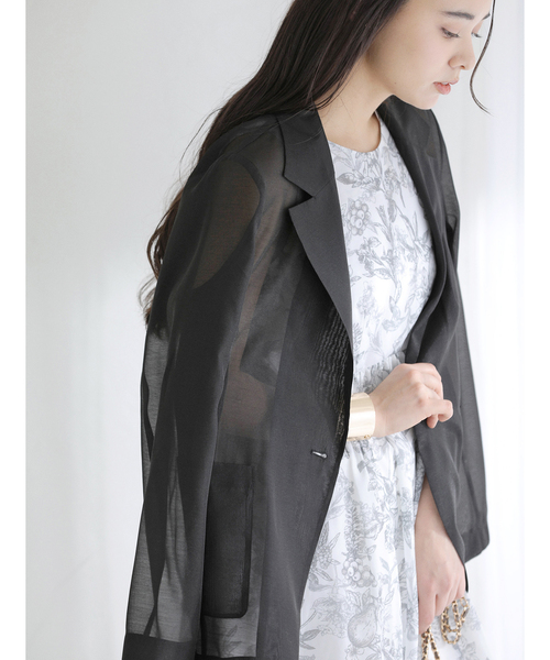 La TOTALITE(ラトータリテ)の「【洗える】ウォッシャブルシングルシアージャケット(テーラードジャケット・レディース・ブラック/ベージュ/ベージュ系その他・36/38)」の1枚目の写真