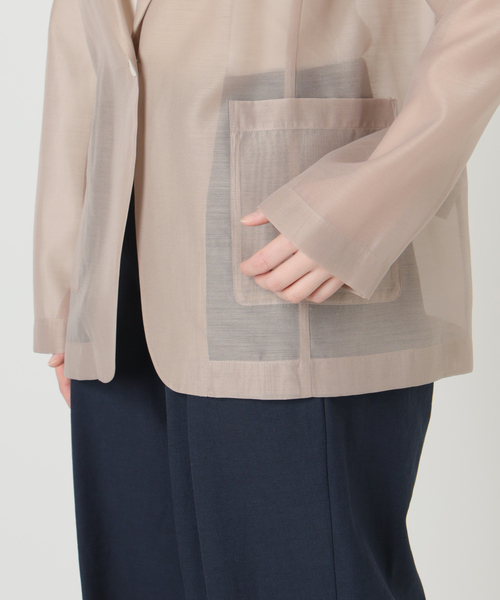 La TOTALITE(ラトータリテ)の「【洗える】ウォッシャブルシングルシアージャケット(テーラードジャケット・レディース・ブラック/ベージュ/ベージュ系その他・36/38)」の4枚目の写真