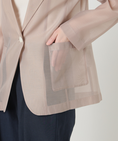 La TOTALITE(ラトータリテ)の「【洗える】ウォッシャブルシングルシアージャケット(テーラードジャケット・レディース・ブラック/ベージュ/ベージュ系その他・36/38)」の5枚目の写真