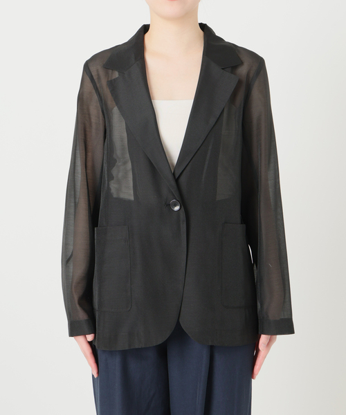 La TOTALITE(ラトータリテ)の「【洗える】ウォッシャブルシングルシアージャケット(テーラードジャケット・レディース・ブラック/ベージュ/ベージュ系その他・36/38)」の8枚目の写真