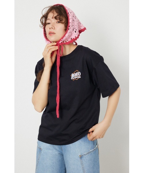 RODEO CROWNS WIDE BOWL(ロデオクラウンズワイドボウル)の「Flower Bloom Embroidery Tシャツ(Tシャツ/カットソー・レディース・ブラック/ライトピンク/オフホワイト/ライトグリーン・SMALL/MEDIUM)」の21枚目の写真