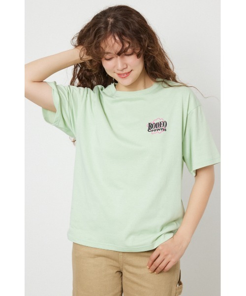 RODEO CROWNS WIDE BOWL(ロデオクラウンズワイドボウル)の「Flower Bloom Embroidery Tシャツ(Tシャツ/カットソー・レディース・ブラック/ライトピンク/オフホワイト/ライトグリーン・SMALL/MEDIUM)」の6枚目の写真