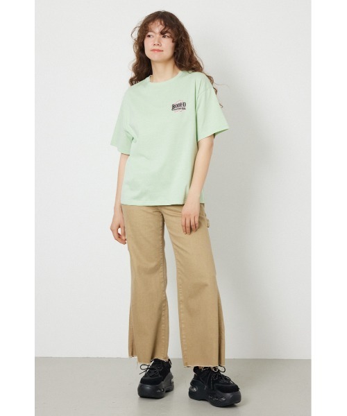 RODEO CROWNS WIDE BOWL(ロデオクラウンズワイドボウル)の「Flower Bloom Embroidery Tシャツ(Tシャツ/カットソー・レディース・ブラック/ライトピンク/オフホワイト/ライトグリーン・SMALL/MEDIUM)」の8枚目の写真