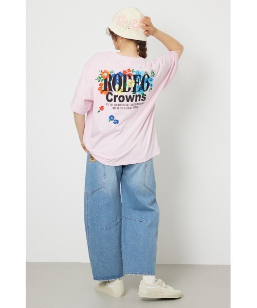RODEO CROWNS WIDE BOWL(ロデオクラウンズワイドボウル)の「Flower Bloom Embroidery Tシャツ(Tシャツ/カットソー・レディース・ブラック/ライトピンク/オフホワイト/ライトグリーン・SMALL/MEDIUM)」の15枚目の写真