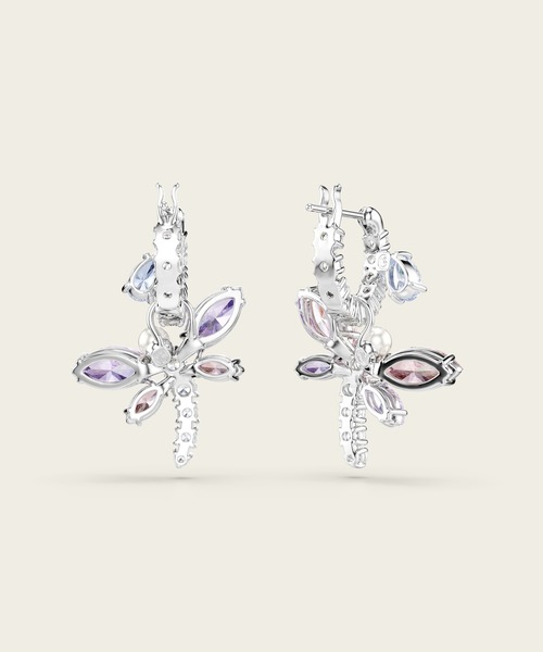 SWAROVSKI(スワロフスキー)の「【公式】【スワロフスキー】Ariana Grande x Swarovski ドロップピアス, ミックスカット, トンボ, マルチカラー, ロジウム・プレーティング(イヤリング・レディース・シルバー系その他・ONE SIZE)」の5枚目の写真
