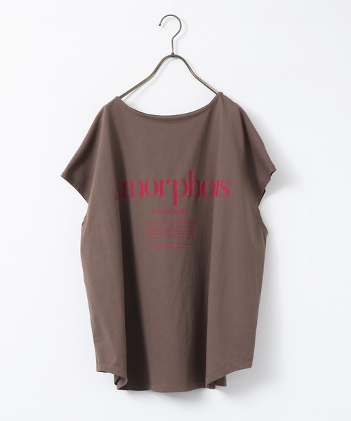 hunch(ハンチ)の「前後2WAY フレンチオーバーロゴTシャツ(Tシャツ/カットソー・レディース・イエロー/チャコール/オフホワイト/ブラウン・FREE)」の11枚目の写真