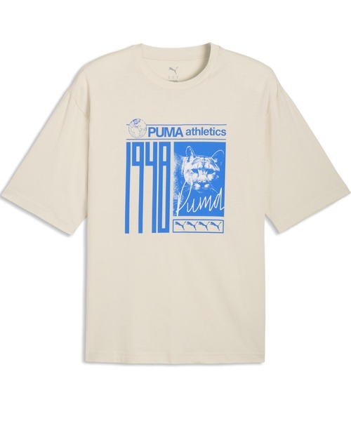 PUMA(プーマ)の「プーマ PUMA GRAPHIC フォトプリント Tシャツ(Tシャツ/カットソー・メンズ・ホワイト/アイボリー/ブラック・S/M/L/LL/3L)」の1枚目の写真